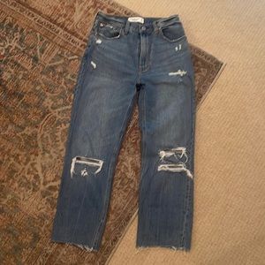 Abercrombie and Fitch The Ankle Straight ultra high rise